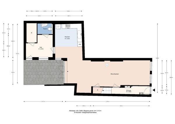 Plattegrond - Molslaan 143, 2611 RL Delft - Molslaan 143_Begane grond.jpg